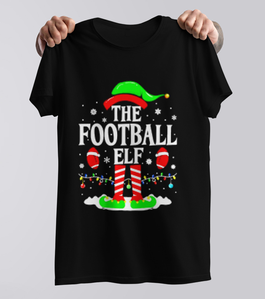The Football Elf Christmas Holiday Festive Sports Magic T-Shirt