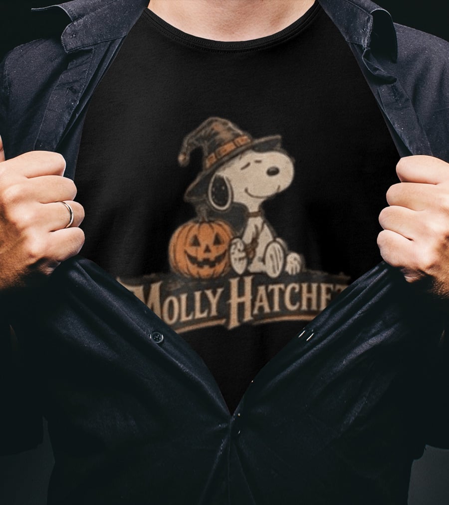 Molly Hatchet Snoopy Witchin Through The Pines Halloween Pumpkin T-Shirt