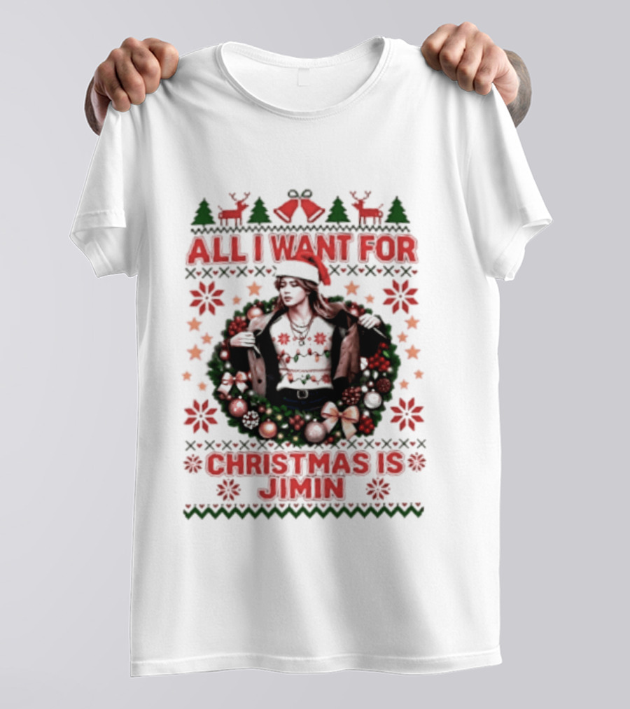 All I Want For Christmas Is Jimin BTS Ugly Sweater Christmas T-Shirt