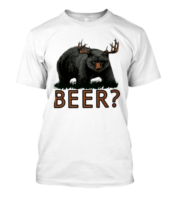 Bear With Antlers Beer T-Shirt