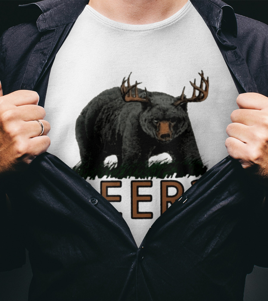 Bear With Antlers Beer T-Shirt