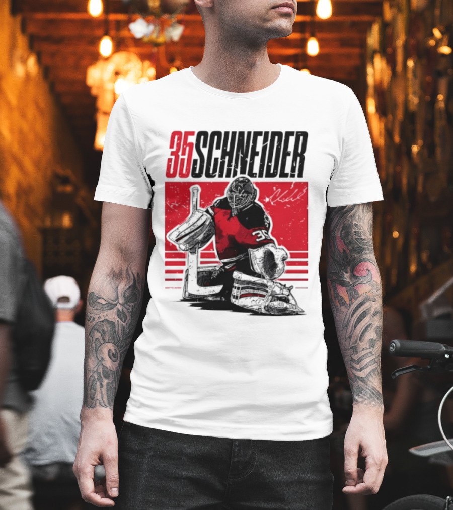 35 Schneider New Jersey Devils Hockey Player Starter T-Shirt