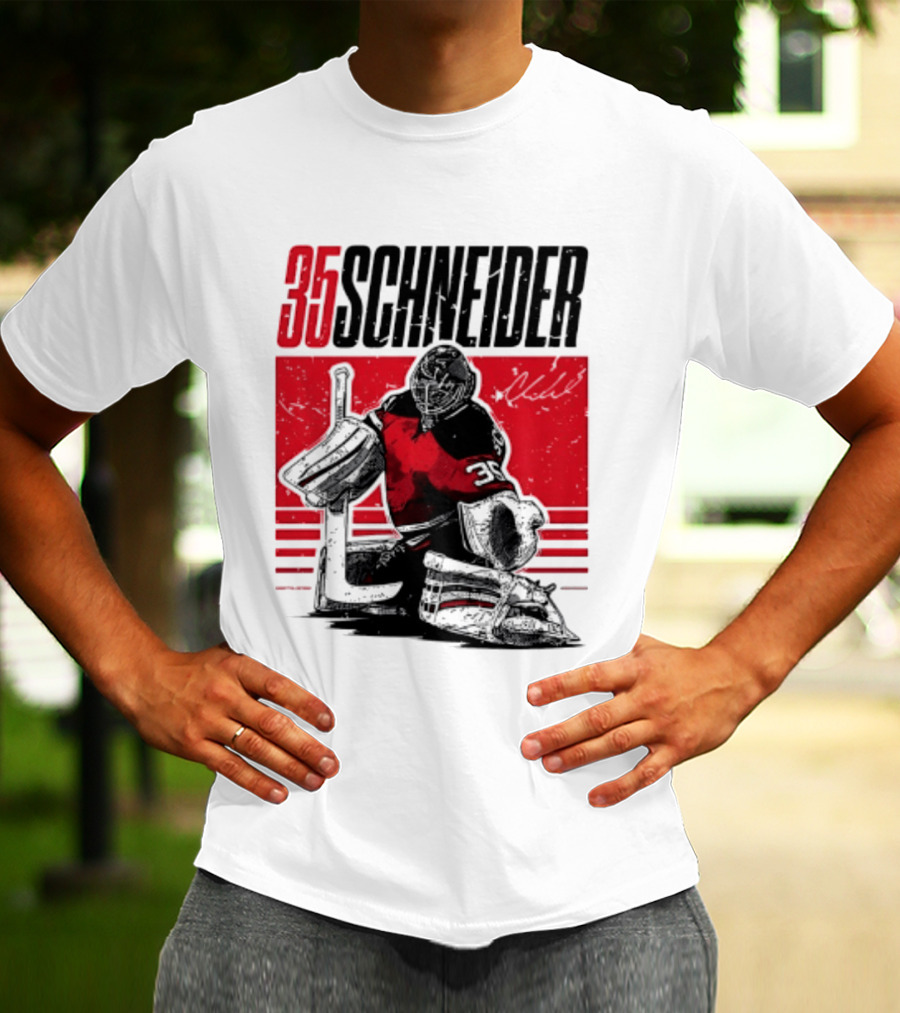 35 Schneider New Jersey Devils Hockey Player Starter T-Shirt