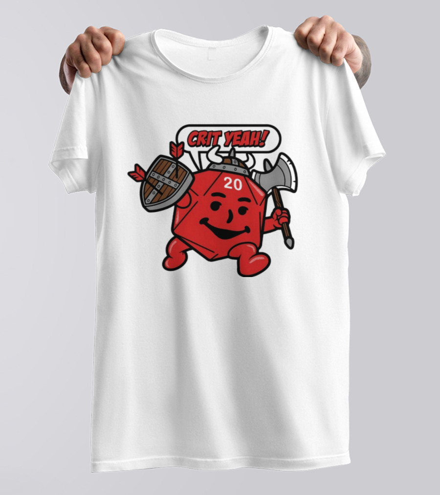 Crit Yeah D20 Viking Dice With Axe And Shield T-Shirt