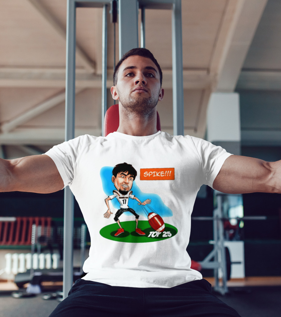 Drew Mestemaker Oklahoma State Football Spike Top 25 Player Caricature T-Shirt