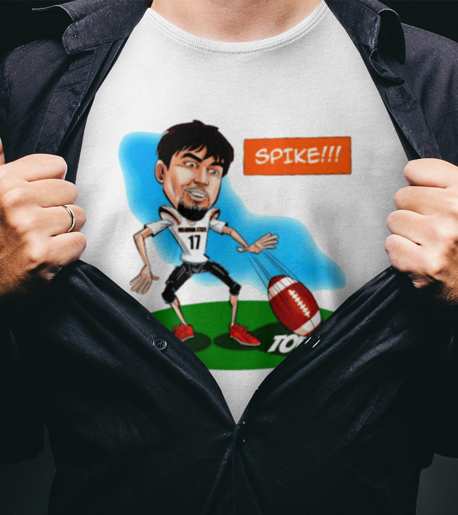 Drew Mestemaker Oklahoma State Football Spike Top 25 Player Caricature T-Shirt