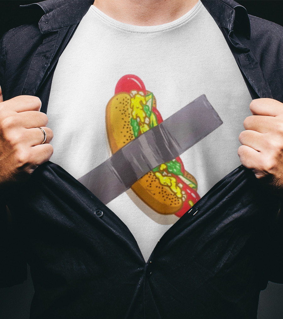 Hot Dog Duct Tape Food Humor T-Shirt