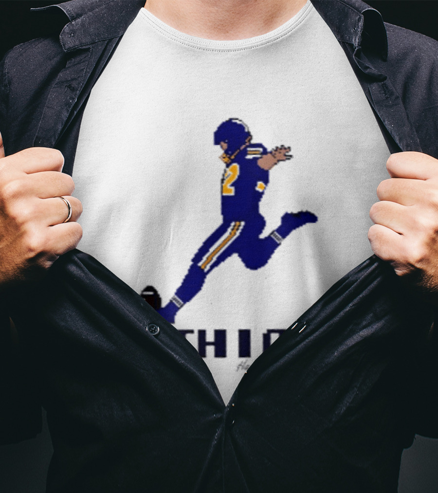 Harrison Mevis 92 Los Angeles Rams Thicc Kicker Football Pixel T-Shirt