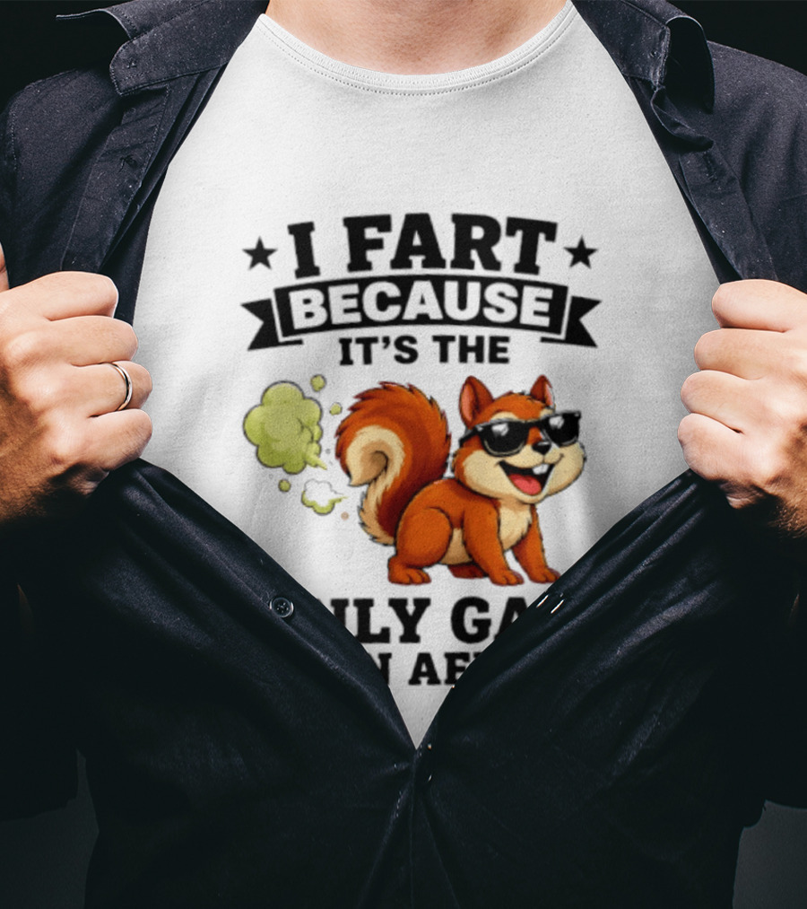 I Fart Because It's The Only Gas I Can Afford Funny Squirrel With Sunglasses T-Shirt