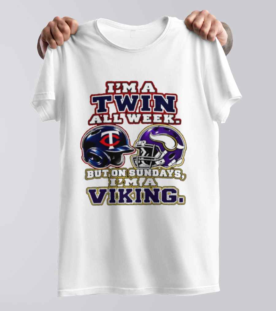 I'm A Twin All Week But On Sundays I'm A Viking T-Shirt