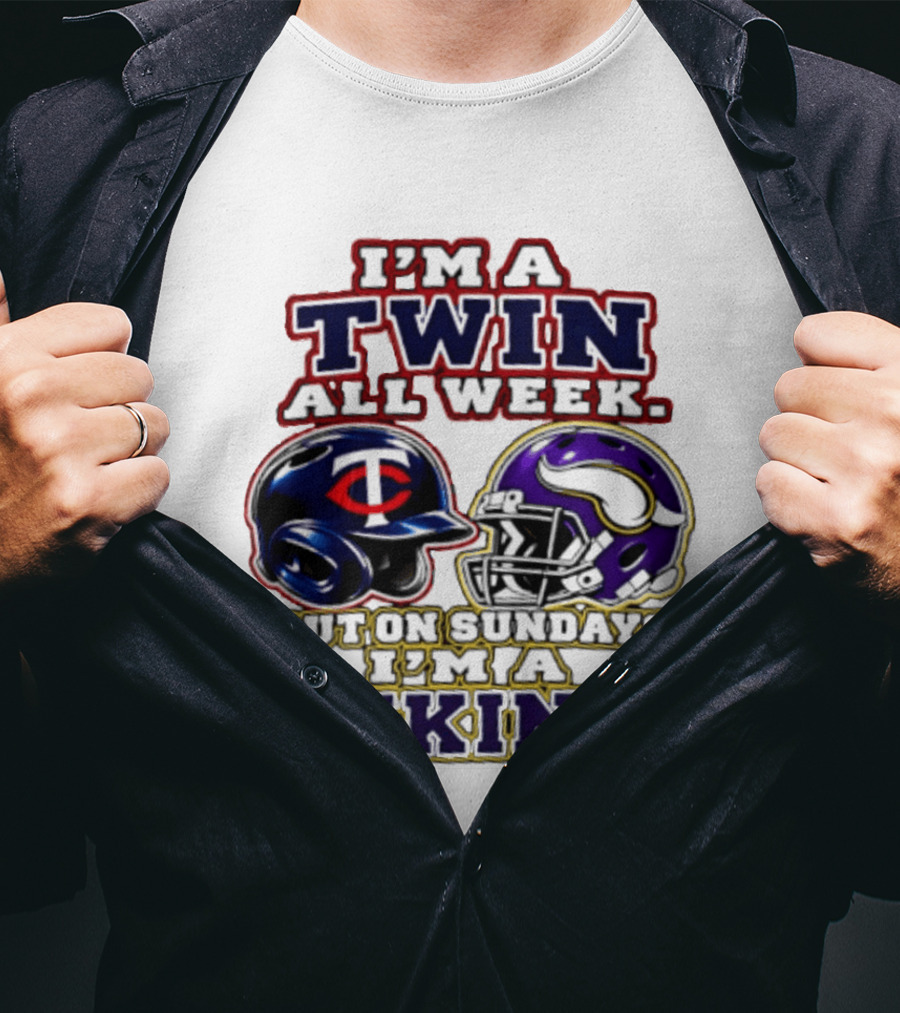 I'm A Twin All Week But On Sundays I'm A Viking T-Shirt