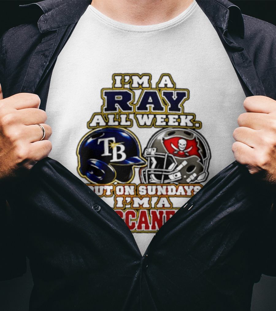 I'm A Ray All Week But On Sundays I'm A Buccaneer TB Helmet T-Shirt