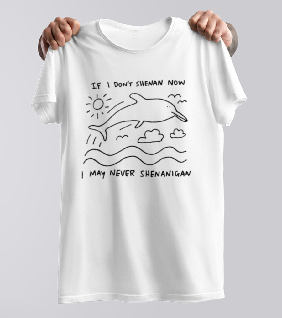 If I Don't Shenan Now I May Never Shenanigan Dolphin Sun Clouds Waves T-Shirt