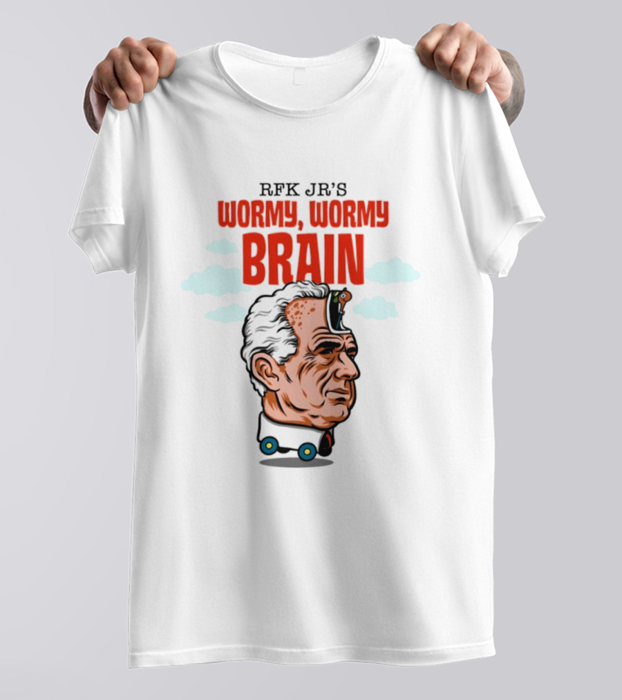 RFK Jr's Wormy Wormy Brain Robert F Kennedy Jr Clouds Cartoon T-Shirt
