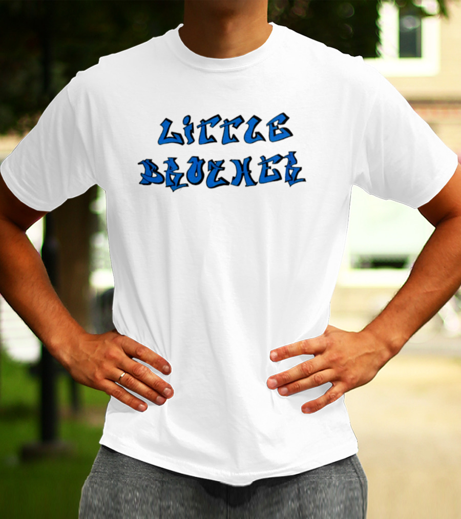 Little Brother Blue Graffiti Style Family Siblings T-Shirt
