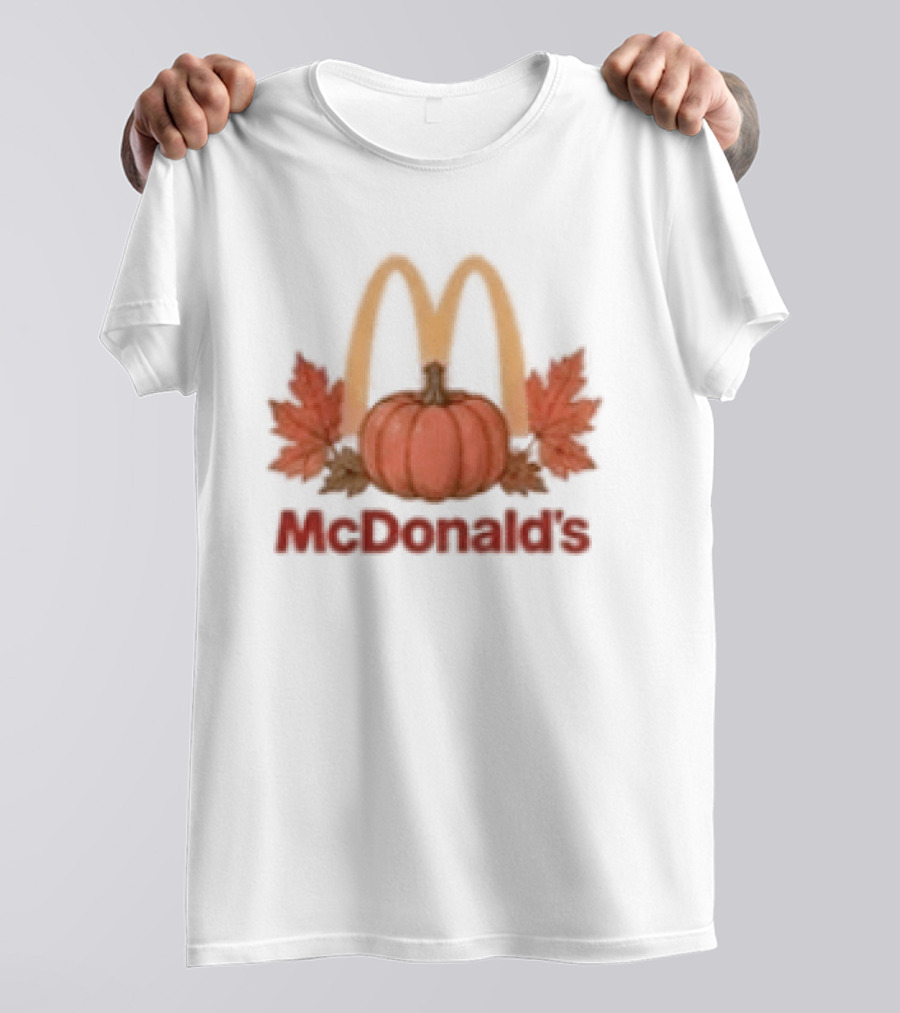 McDonald's Autumn Pumpkin Leaves Thankful Blessed Lovin It T-Shirt