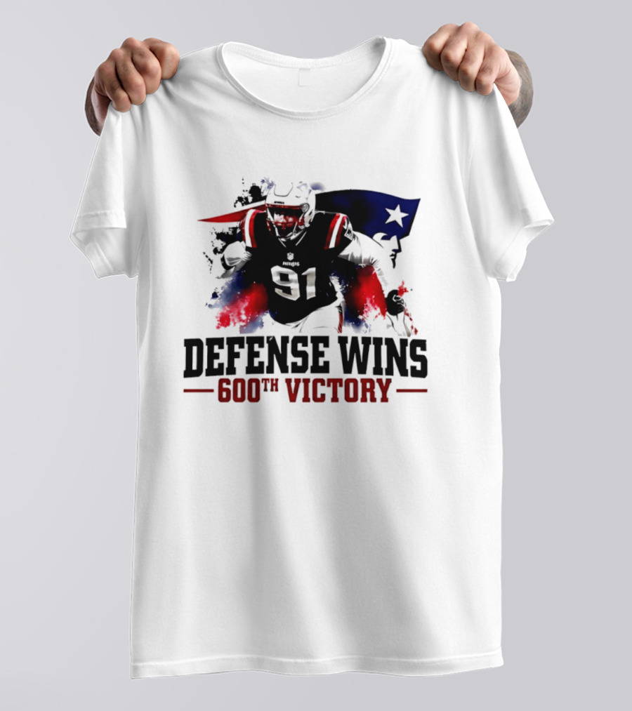New England Patriots Defense Wins 600th Victory Star Spangled Football Triumph T-Shirt