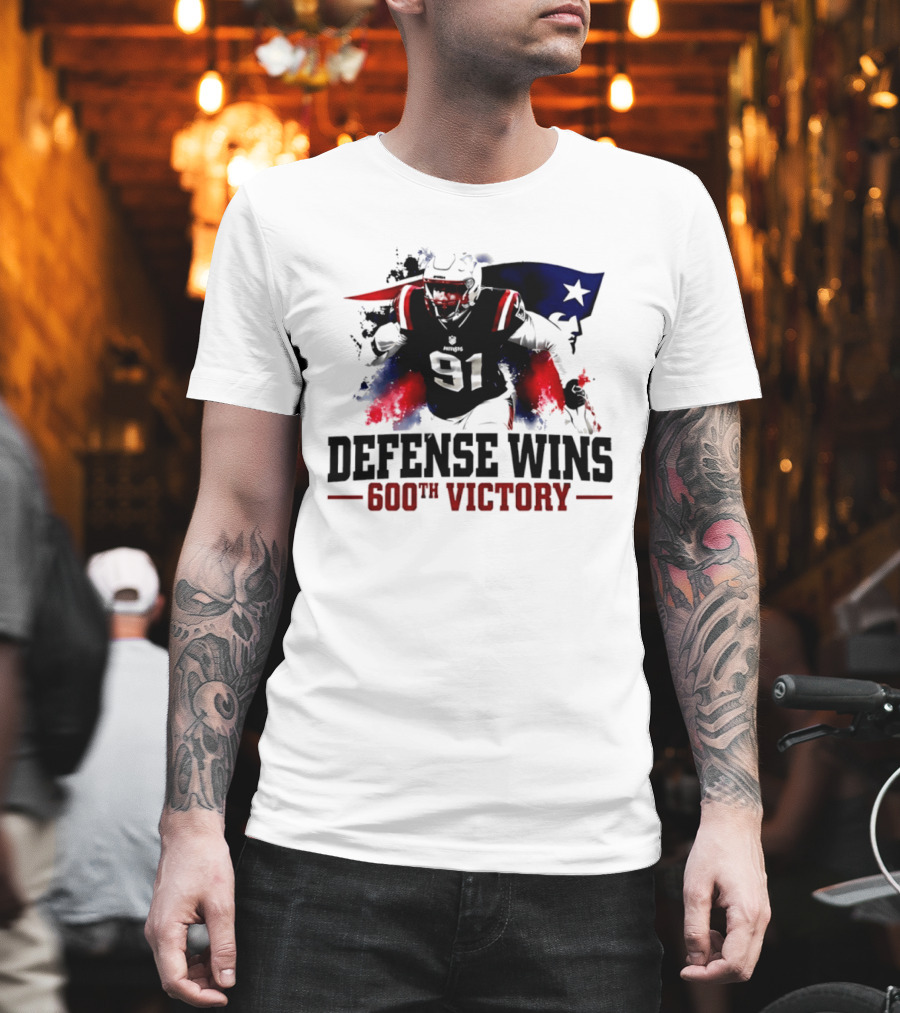 New England Patriots Defense Wins 600th Victory Star Spangled Football Triumph T-Shirt