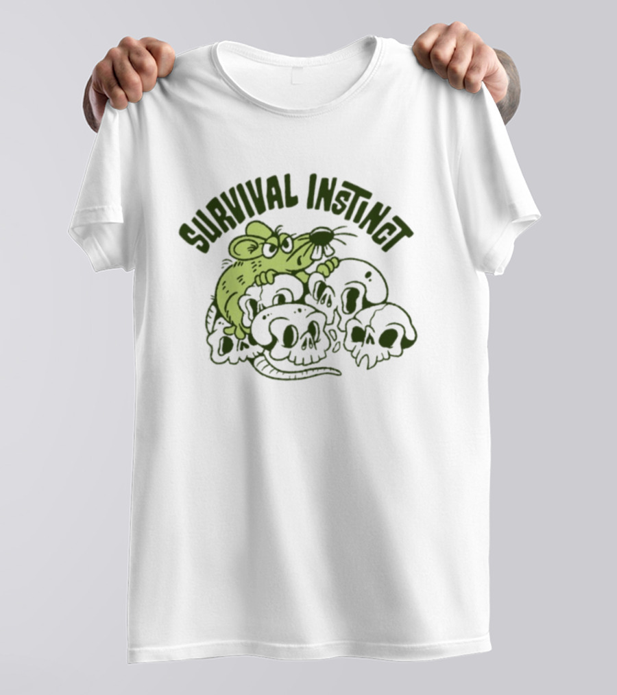 Survival Instinct Rat Skulls Gothic T-Shirt