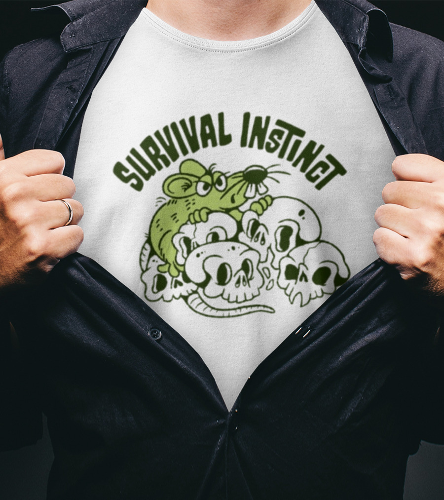Survival Instinct Rat Skulls Gothic T-Shirt