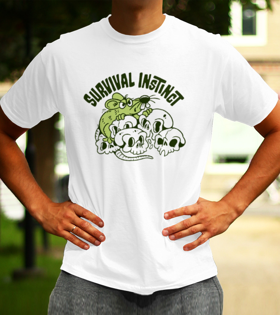 Survival Instinct Rat Skulls Gothic T-Shirt