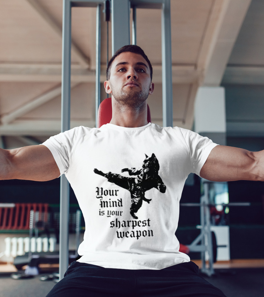 Your Mind Is Your Sharpest Weapon Karate Cat T-Shirt