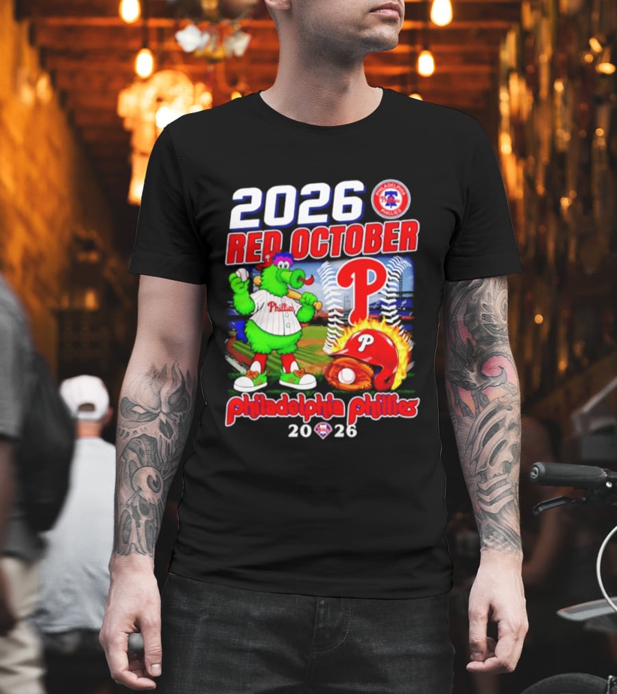 2026 Red October Philadelphia Phillies Phanatic P Phillies Baseball T-Shirt
