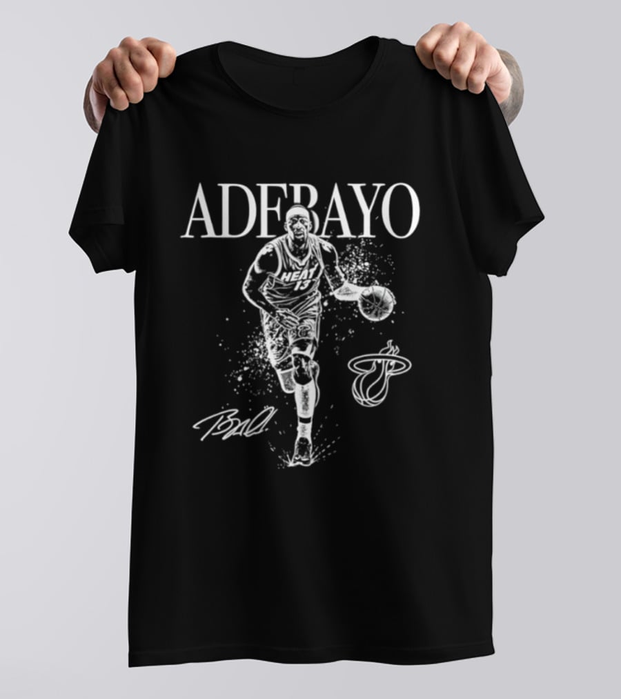 Adebayo Miami Heat Basketball Player Signature T-Shirt