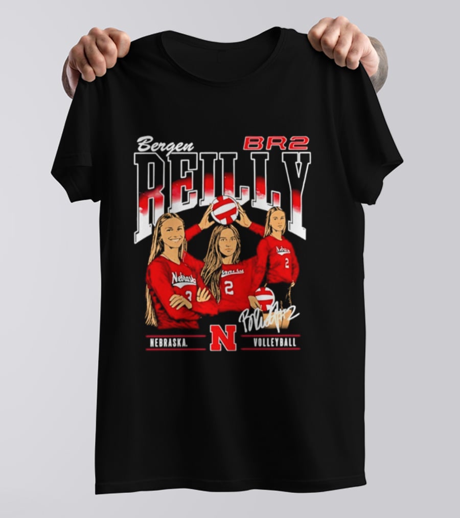 Bergen Reilly BR2 Nebraska Cornhuskers Volleyball Nebraska Volleyball T-Shirt