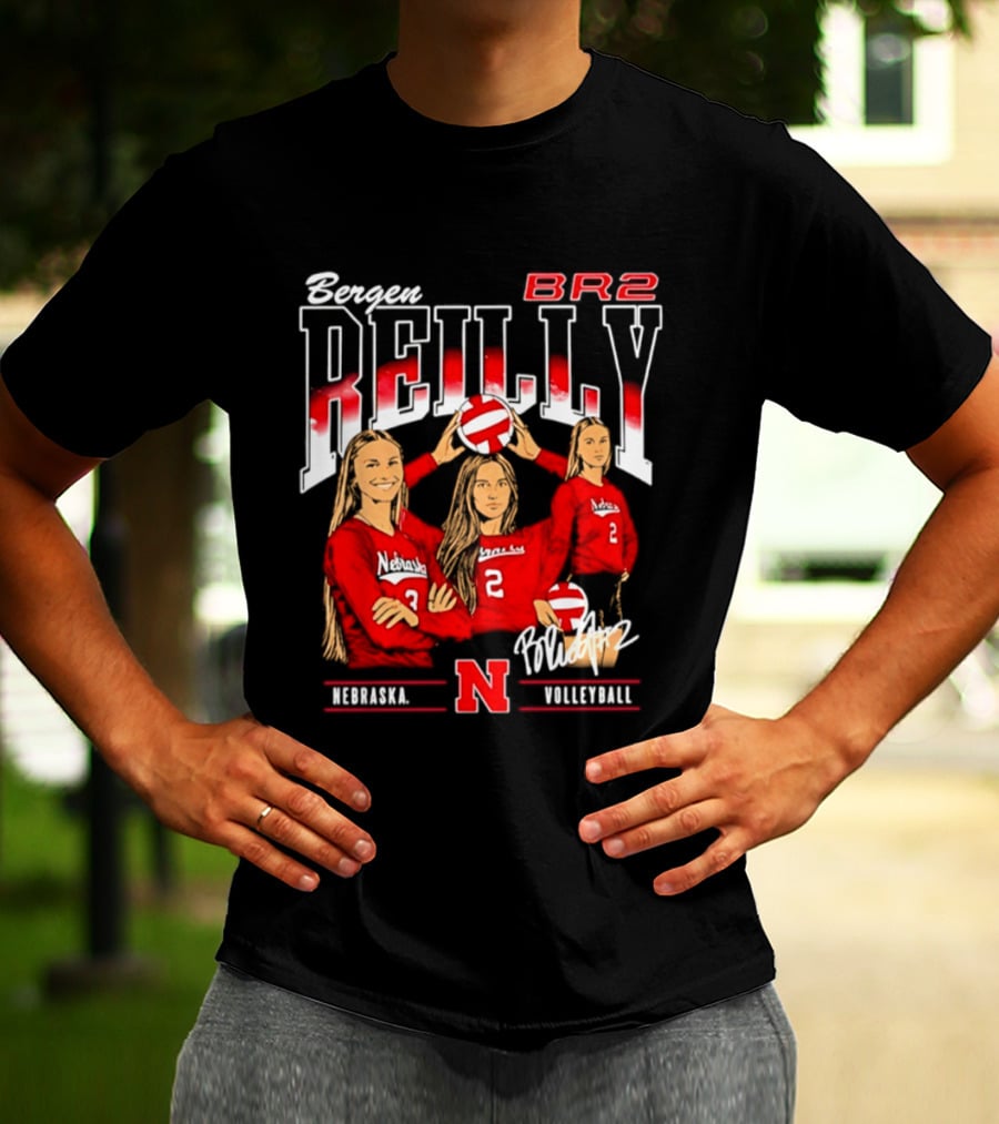 Bergen Reilly BR2 Nebraska Cornhuskers Volleyball Nebraska Volleyball T-Shirt