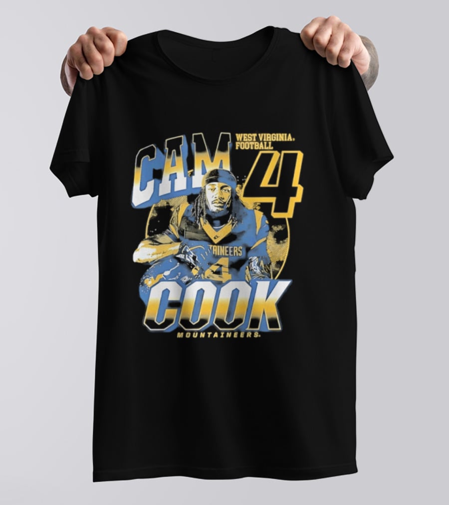 Cam 4 Cook West Virginia Football Mountaineers T-Shirt