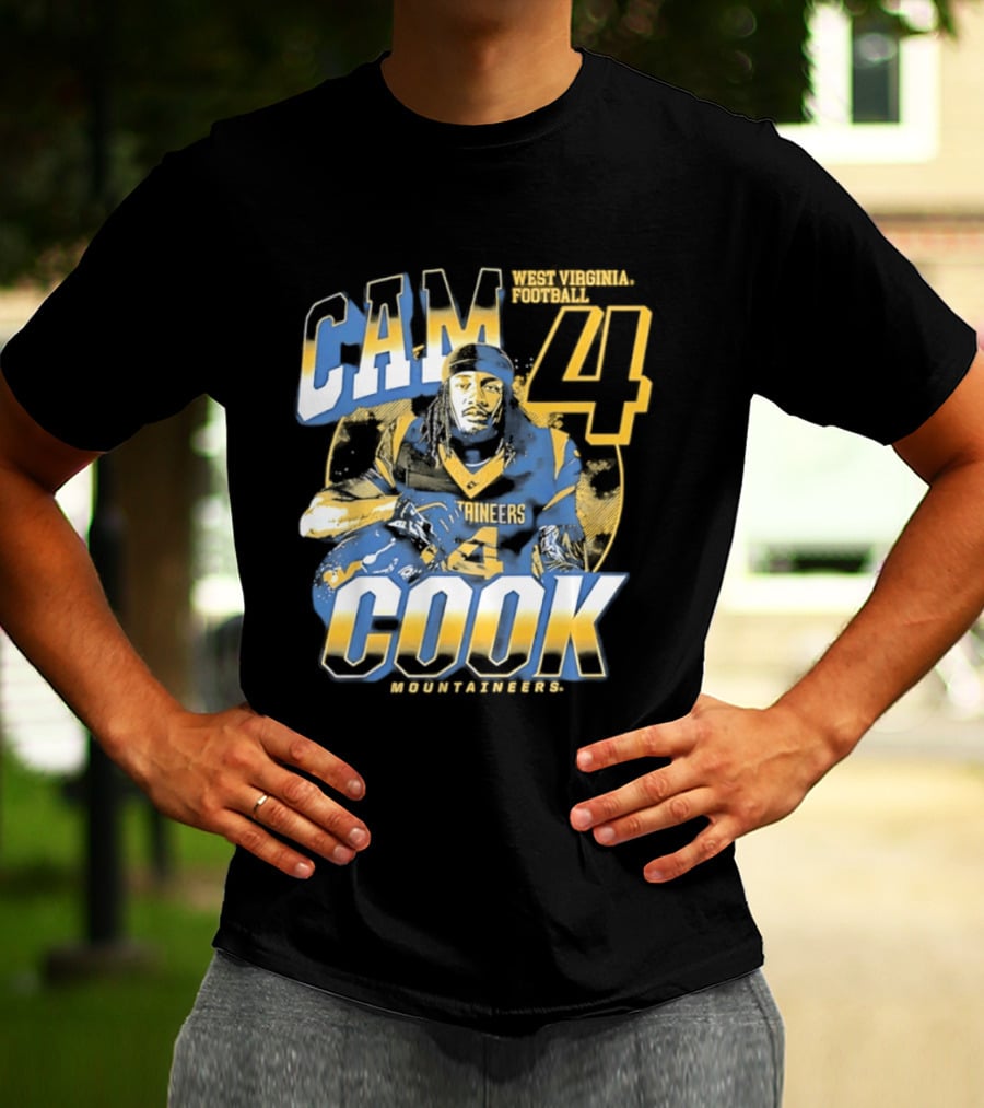 Cam 4 Cook West Virginia Football Mountaineers T-Shirt