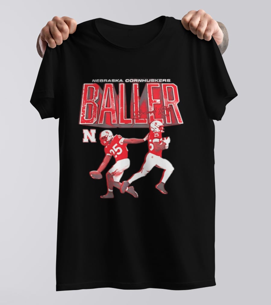 Baller Jamal Rule Nebraska Cornhuskers 25 Graffiti T-Shirt