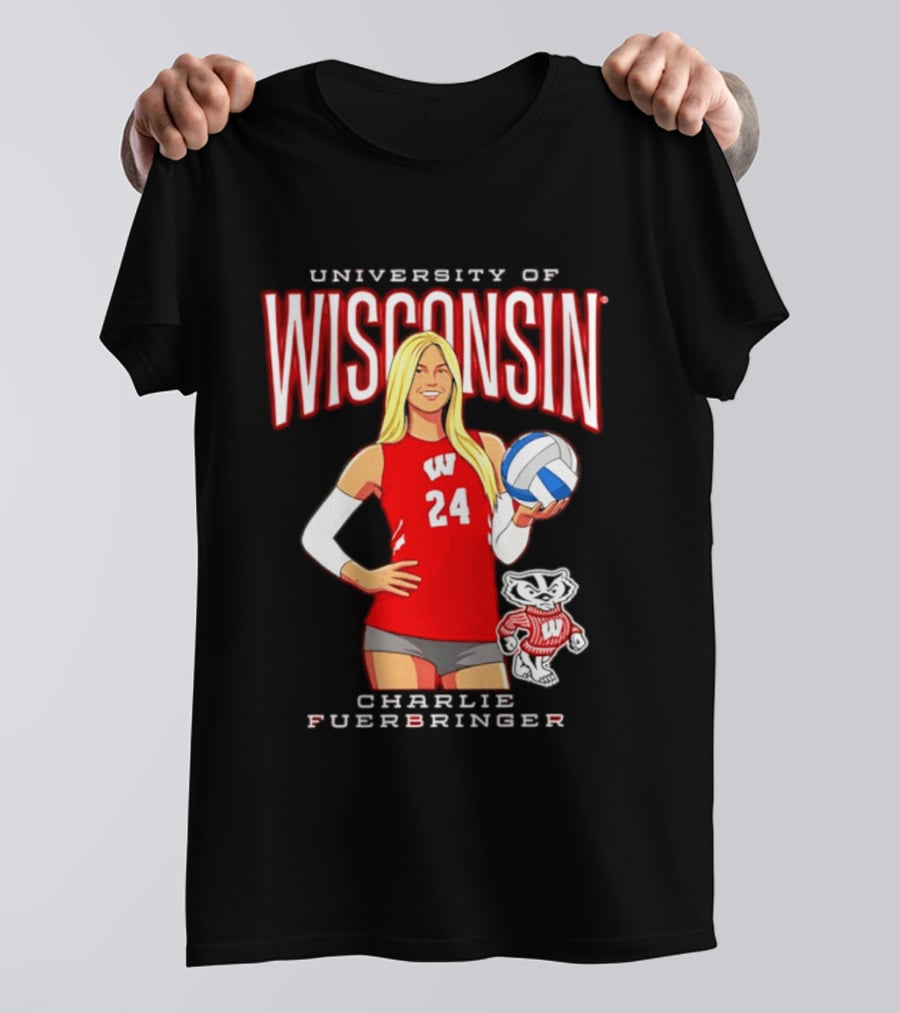 University Of Wisconsin Charlie Fuerbringer Volleyball Wisconsin T-Shirt
