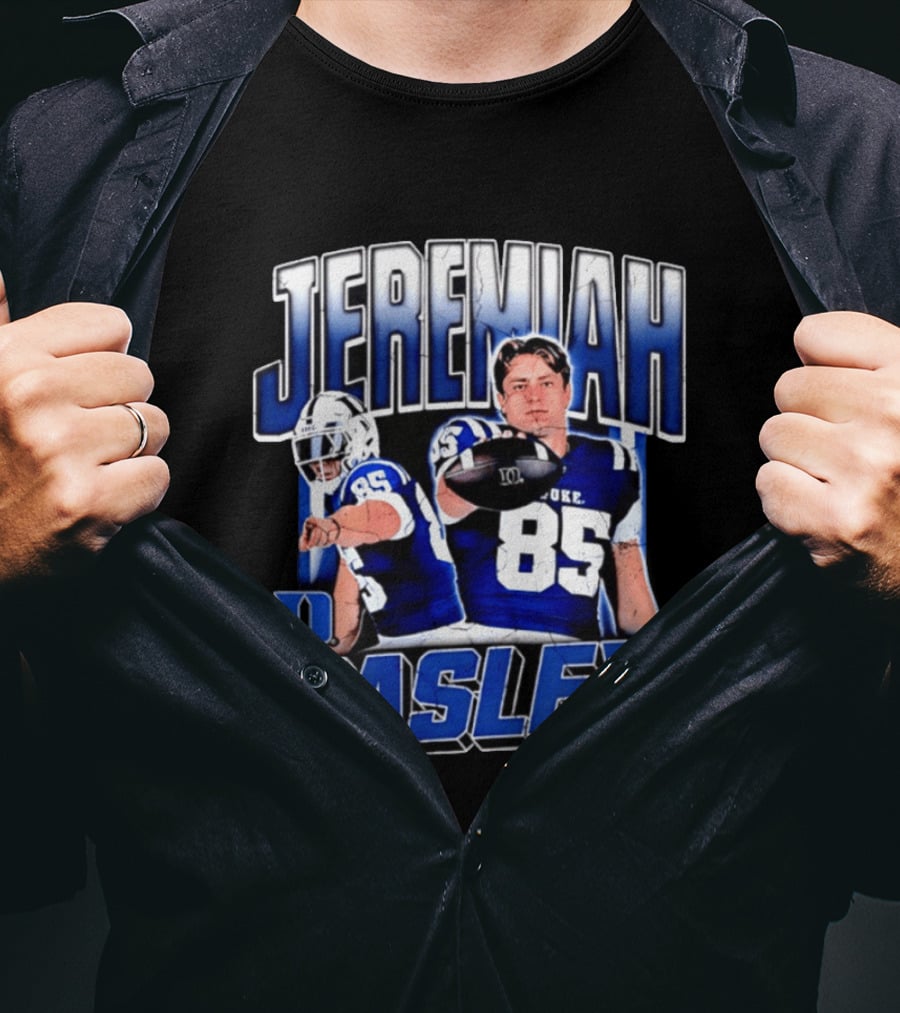 Jeremiah Hasley Duke Blue Devils Football 85 Player 90s Bootleg T-Shirt