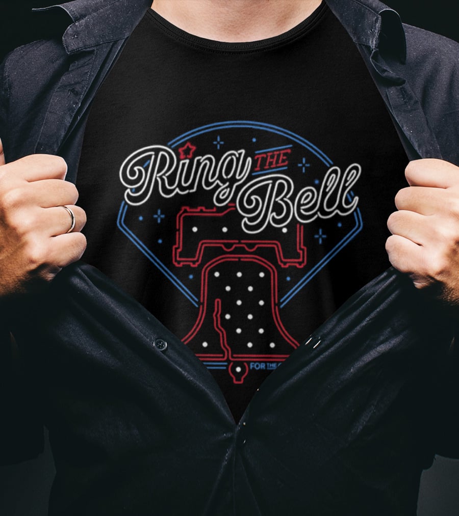 Ring The Bell Philly Neon Style Liberty Bell Baseball T-Shirt