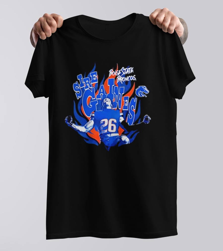Boise State Broncos Sire Gaines NCAA Football 26 Flame T-Shirt