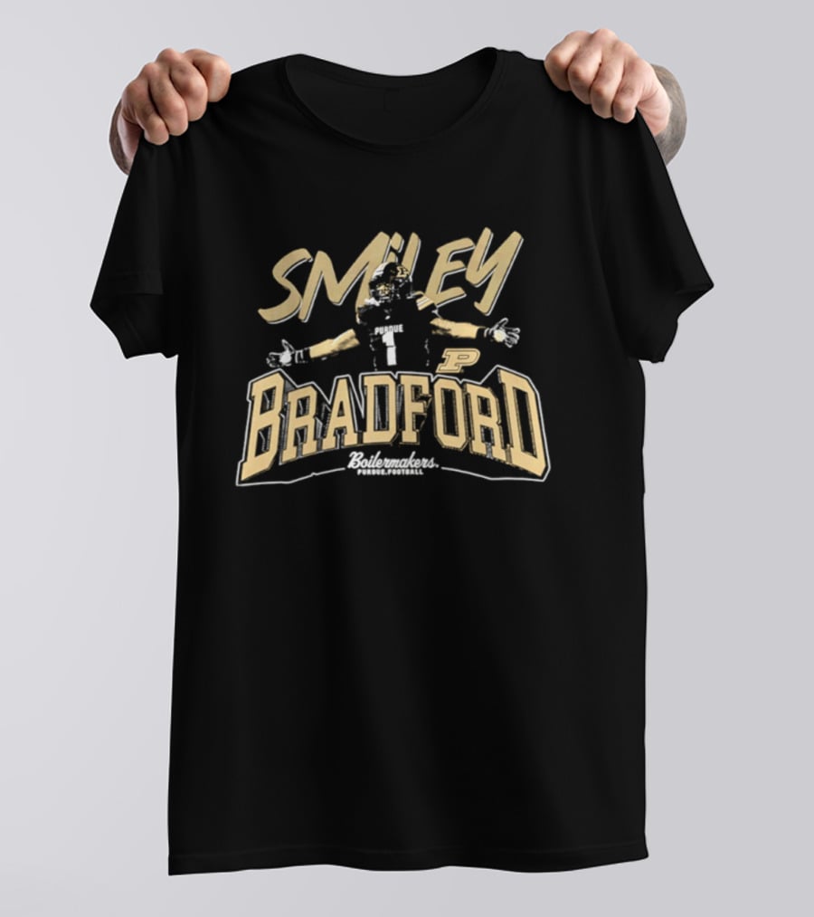 Smiley Bradford Purdue Boilermakers Football NCAA Player T-Shirt