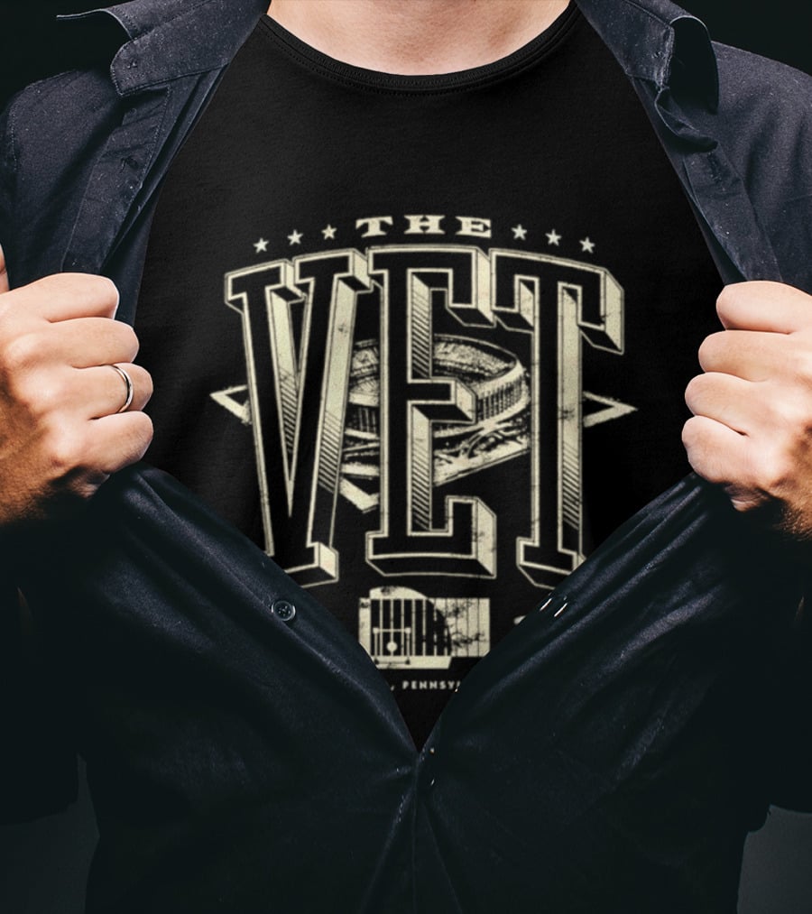 The VET 1971 2003 Philadelphia Stadium USA Baseball Field Helmet T-Shirt