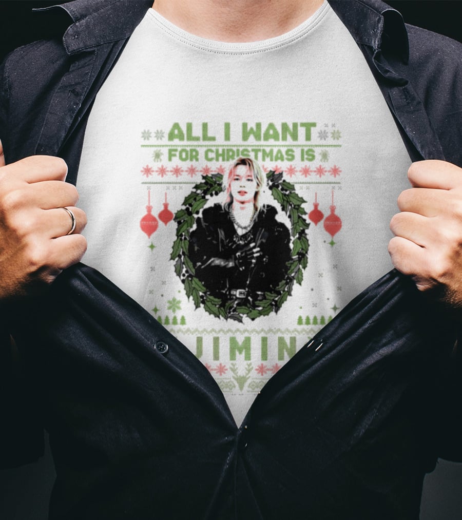 All I Want For Christmas Is Jimin BTS Ugly Christmas T-Shirt