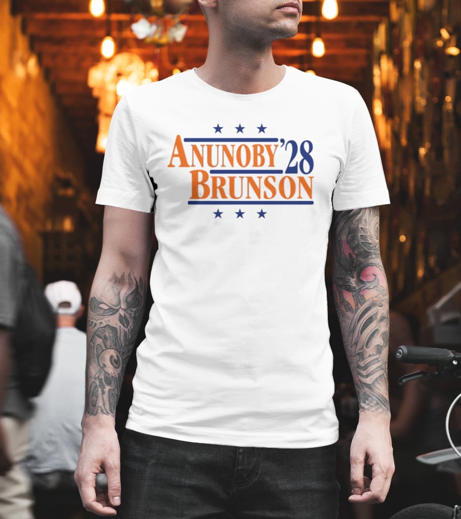Anunoby Brunson 28 New York Knicks Stars Basketball T-Shirt