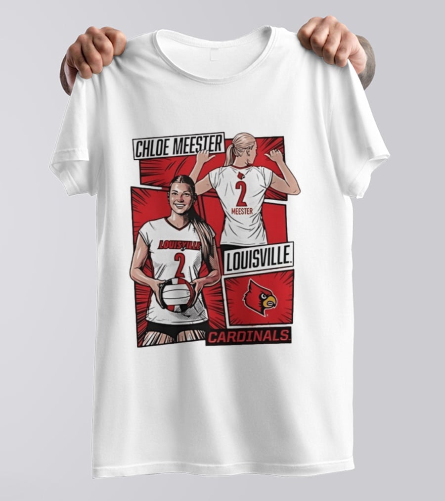 Chloe Meester Louisville Cardinals Volleyball Comic Book T-Shirt