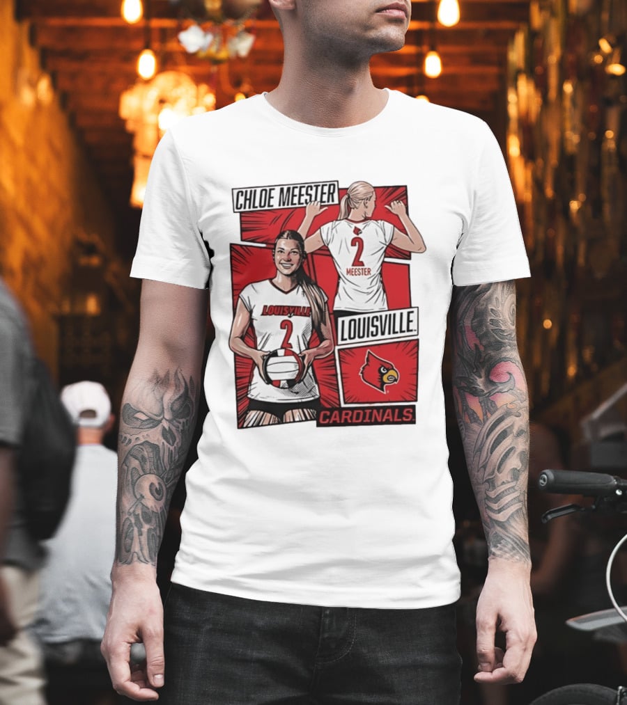Chloe Meester Louisville Cardinals Volleyball Comic Book T-Shirt