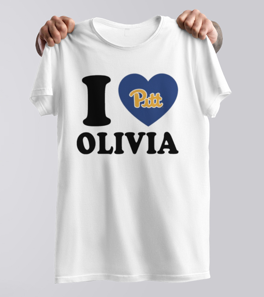 I Love Olivia Pitt Panthers Heart Logo Pittsburgh T-Shirt