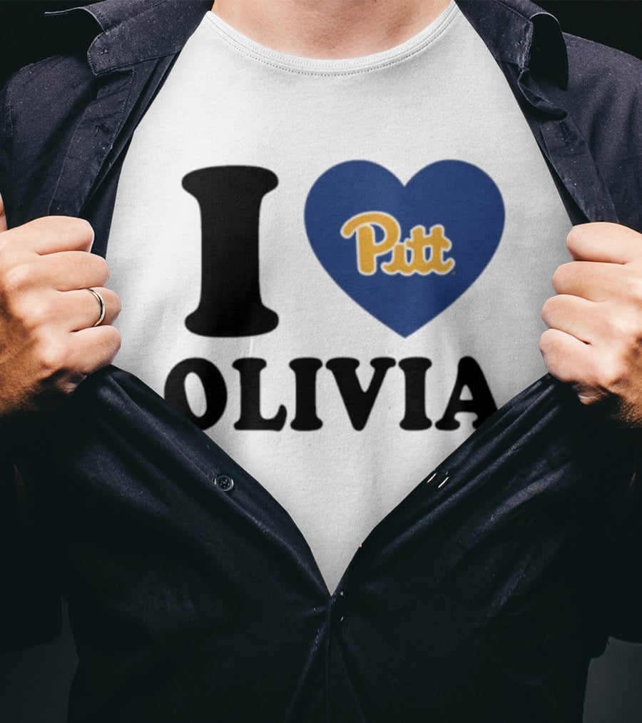 I Love Olivia Pitt Panthers Heart Logo Pittsburgh T-Shirt