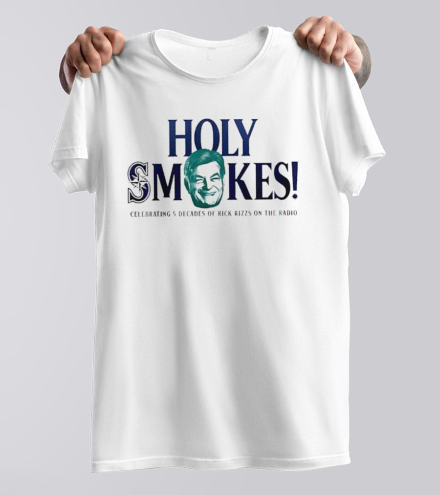Holy Smokes Celebrating 5 Decades Of Rick Rizzs On The Radio Seattle Mariners T-Shirt