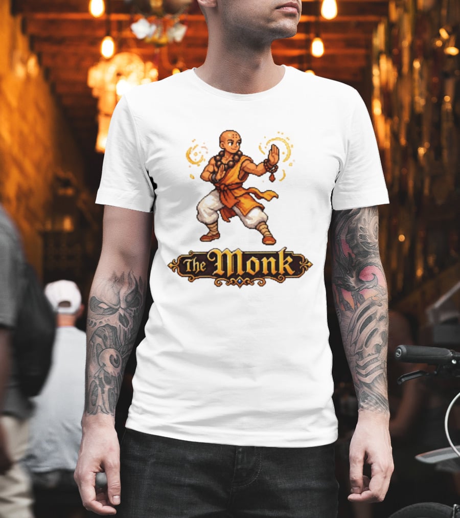 The Monk Pixel Fantasy Martial Arts T-Shirt