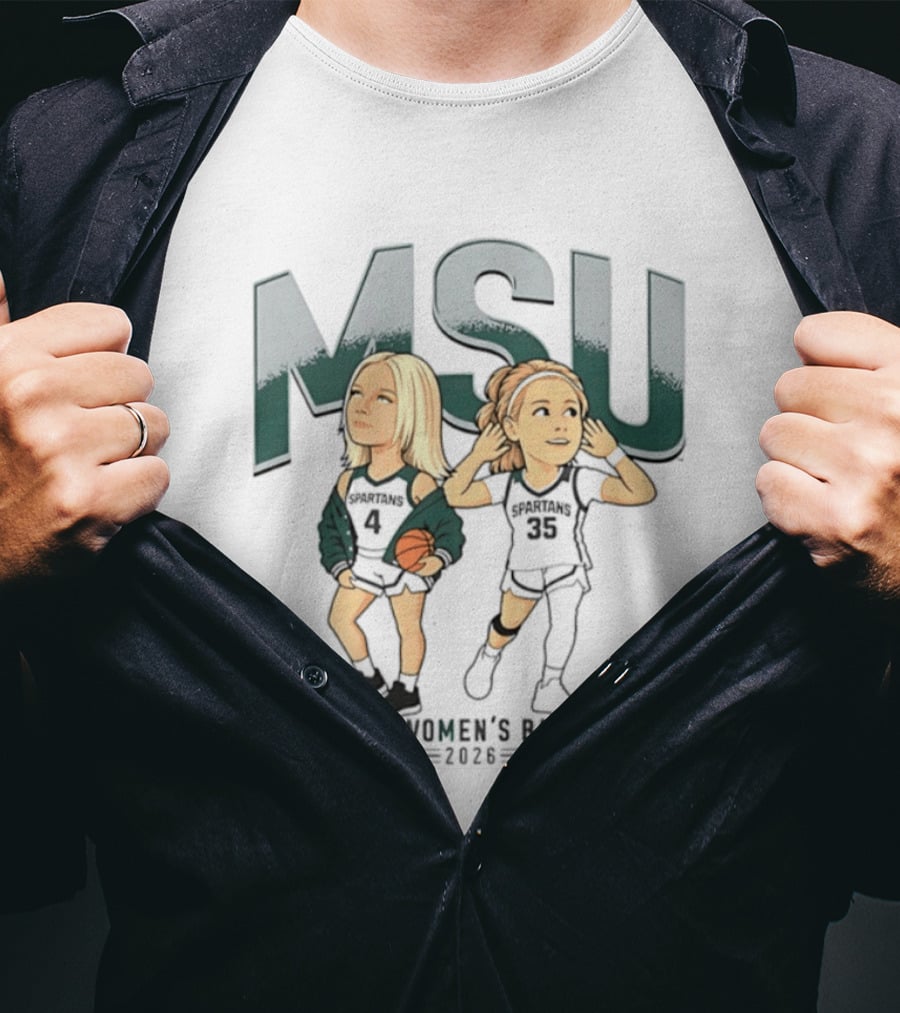Theryn Hallock Kennedy Blair MSU Spartans Women's Basketball 2023 Caricature T-Shirt