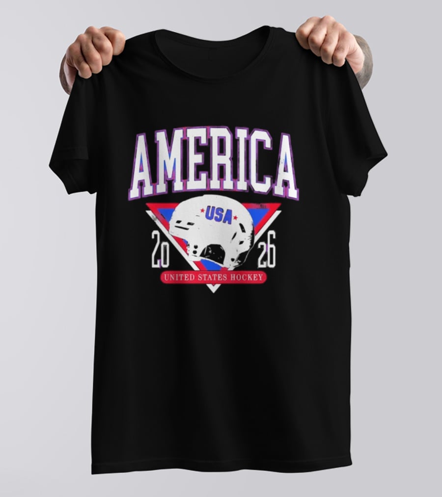 America USA Hockey 2026 United States Helmet T-Shirt