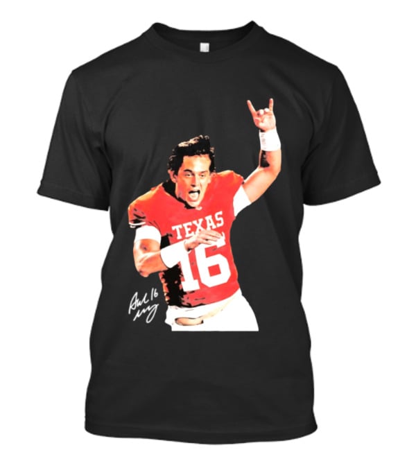 Arch Manning Texas Longhorns 16 Rock Hand Gesture T-Shirt